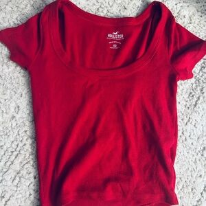 Hollister Women's Red scoop neck top